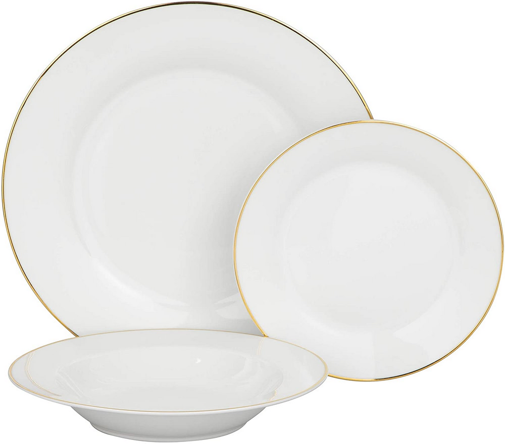 Dinnerware Paris gold rimmed rental in Milan Italy